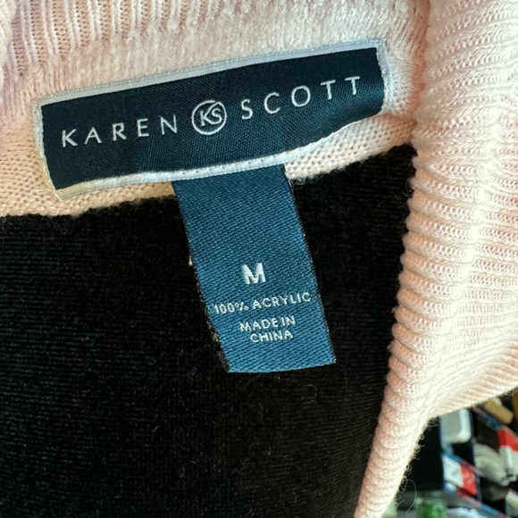 Karen Scott wide turtleneck baby pink sweater.size medium. Worn once. - Picture 4 of 4